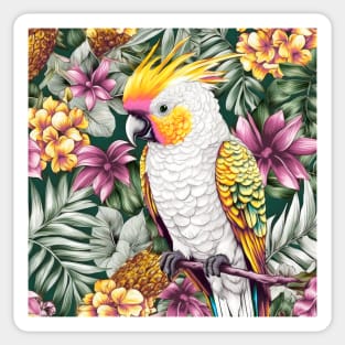 Tropical Flower Bird Sticker